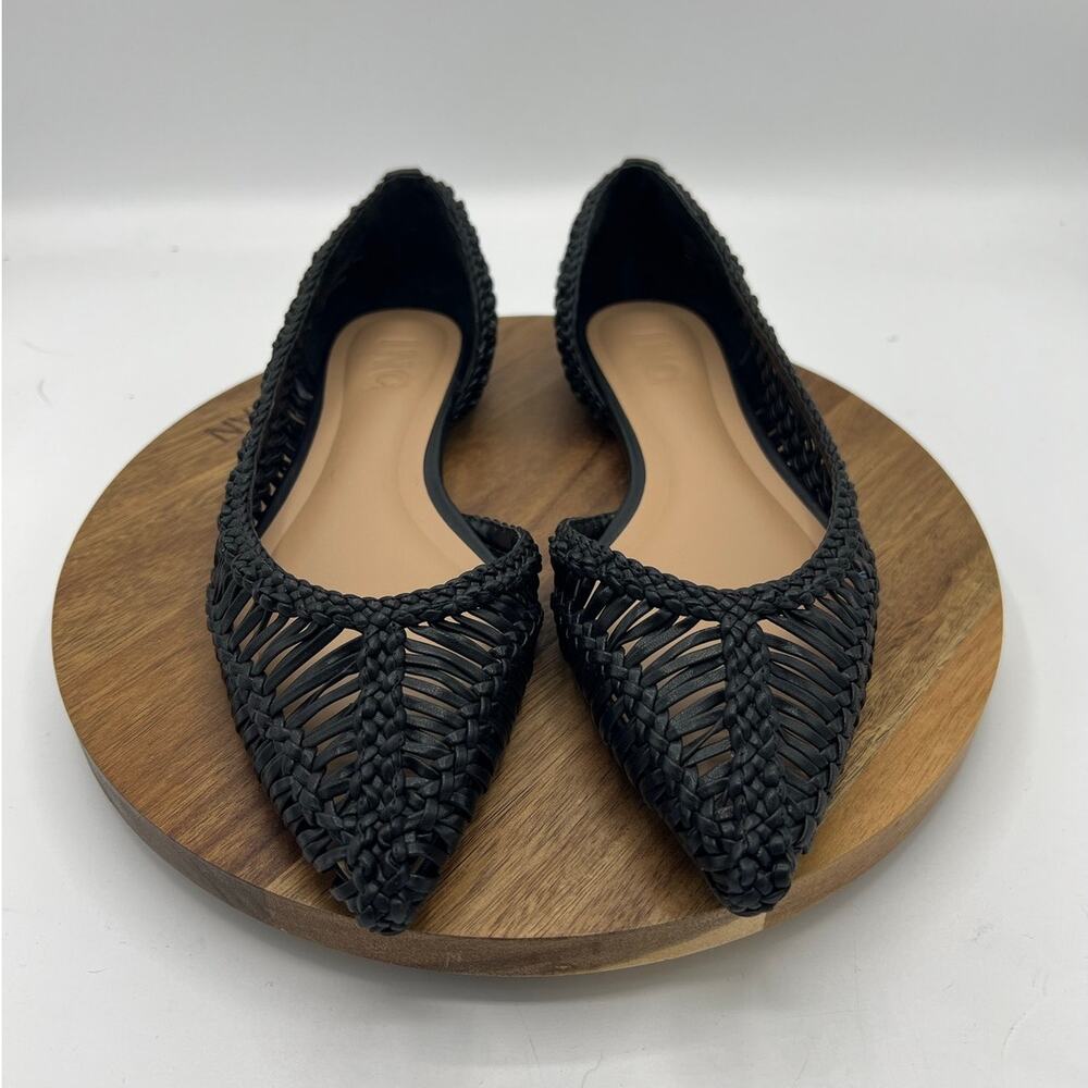 INC Abron Black Woven Flats - Women's Size 11 Ballet Slip-On - Picture 2 of 8